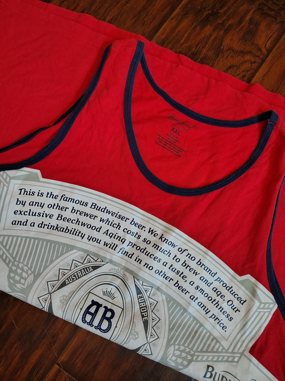 Budweiser King of Beers Anheuser Busch Red graph tank top size XXL - Picture 4 of 5